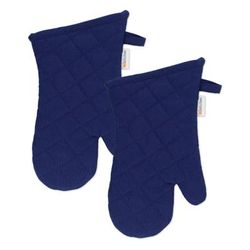 Solid Twill Oven Mitt, Set 2 by Mu Kitchen in Ink Blue