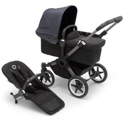 Bugaboo Donkey 5 Mono Complete Single-to-Double Stroller Bundle - Graphite / Midnight Black / Stormy