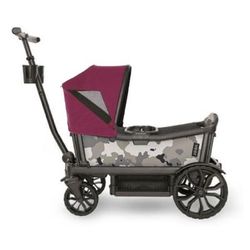 Veer Cruiser (2 Seater) Stroller Wagon + Canopy Bundle - Ice Camo/Pink Agate