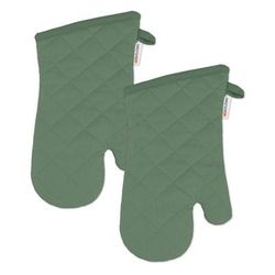 Solid Twill Oven Mitt, Set 2 by Mu Kitchen in Green