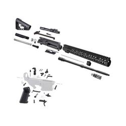 Tiger Rock AR-15 Barrel BCG LPK and Rogers Stock 5.56mm 17in 16in Barrel M4 A2/Gov Carbine 1x8 1/2x28 15in M-Lok Handguard Brake Nitride Anodized