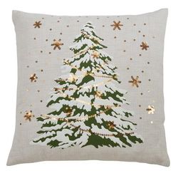 LED Lights Christmas Tree Poly Filled Pillow - Saro Lifestyle 8970.W18SP