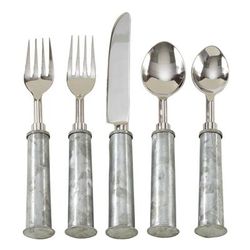 Galvanized Iron 5-Piece Flatware Set - Saro Lifestyle SP927.GY