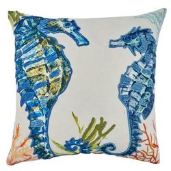 Sea Horses Throw Pillow Cover - Saro Lifestyle 675.M20SC