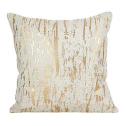 Distressed Metallic Foil Design Cotton Floor Pillow - Saro Lifestyle 1612.GL27SP