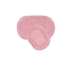 Double Ruffle 2 Piece Set Bath Rug Collection by Home Weavers Inc in Pink