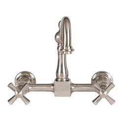 Randolph Morris Wall Mounted Bridge Utility Faucet - Metal Deco Cross Handles RMK6DMC-BN