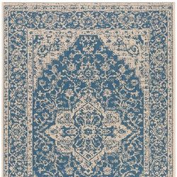 Anita Indoor/Outdoor Rug - Blue/Cream, 9' x 12' - Frontgate