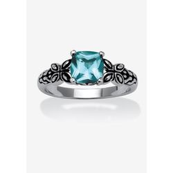 Women's Cushion-Cut Birthstone Ring In Sterling Silver by PalmBeach Jewelry in December (Size 5)