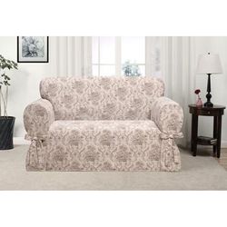 Kathy Ireland Chateau Love Seat Cover by Kathy Ireland in Taupe (Size LOVESEAT)