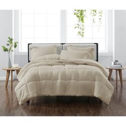 Heritage Solid Comforter Set by Cannon in Khaki (Size KING)
