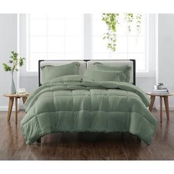 Heritage Solid Comforter Set by Cannon in Green (Size KING)