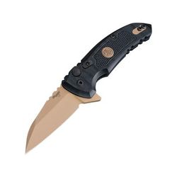 Hogue X1-MicroFlip Emperor Scorpion Folding Knife 2.75in dark earth PVD coated CPM-154 stainless Wharncliffe blade Black G10 handle 16160