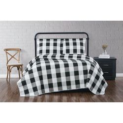 Everyday Buffalo Plaid Quilt Set by Truly Soft in Black (Size FL/QUE)