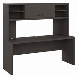 Office by kathy ireland Echo 72W Computer Desk with Hutch in Charcoal Maple - Bush Furniture ECH056CM