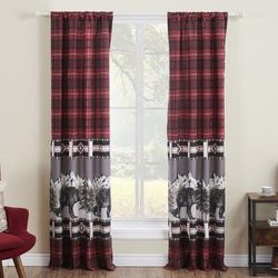 Timberline Window Curtain Panel Pair by Barefoot Bungalow in Red
