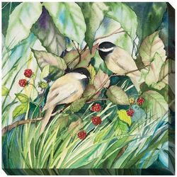Chickadees Outdoor Art by West of the Wind in Multi