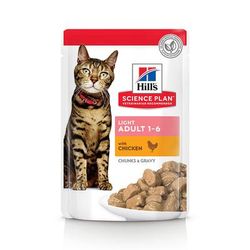 12x85g Chicken Adult Light 1-6 Hill's Science Plan Wet Cat Food