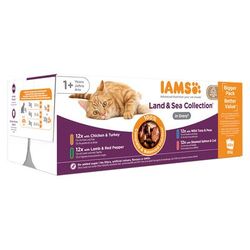 96x85g Adult Land & Sea Collection in Gravy IAMS Delights Wet Cat Food