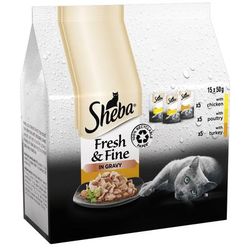 15x50g Poultry Collection in Gravy Fresh Choice Sheba Wet Cat Food