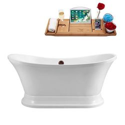 "60" Streamline N200ORB Soaking Freestanding Tub and Tray With External Drain - Streamline N200ORB"