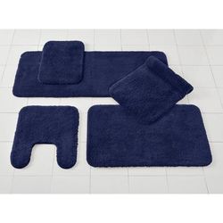 Wide Width The Elegance Bath Rug Collection - Bath Rug by BrylaneHome in Navy (Size 24" W 60" L)