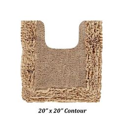 Shaggy Border Bath Rug Mat, 20" X 20" by Better Trends in Beige