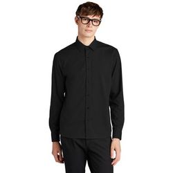 Mercer+Mettle MM2000 Long Sleeve Stretch Woven Shirt in Deep Black size 2XL | Cotton/Polyester/Spandex