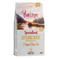 400g Adult Sterilised Chicken & Fish Grain-Free Purizon Dry Cat Food