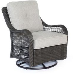 Orleans 3-Piece Swivel Gliding Chat Set in Heather Gray with Gray Weave - Hanover ORLEANS3PCSW-G-SLV