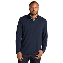 Port Authority K825 Microterry 1/4-Zip Pullover T-Shirt in River Blue Navy size Medium | Polyester/Rayon/Spandex