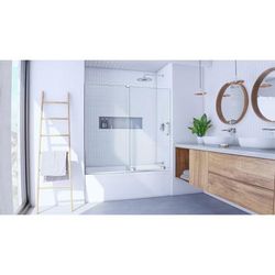 Dreamline DreamLine Mirage-X 55 - 59 inch W x 58 inch H Frameless Sliding Tub Door in Chrome - Left Wall Installation SHDR-1960580L-01