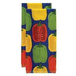 Fiber Reactive Print Kitchen Towels, Set Of 2 Towel by T-fal in Pepper