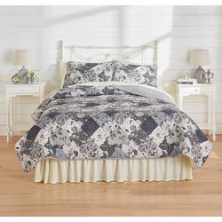 3-Pc. BH Studio Printed Patchwork Quilt Set by BH Studio in Gray Multi (Size KING)