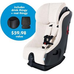 Clek Fllo Convertible Car Seat + Drink & Mat Thingy Bundle - Marshmallow (C-Zero Plus)
