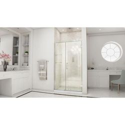 Dreamline DreamLine Unidoor 42 - 43 inch W x 72 inch H Frameless Hinged Shower Door with Shelves in Brushed Nickel SHDR-20427210CS-04