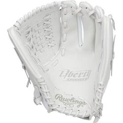 Rawlings Liberty Advanced 12.5" Basket Web Pitcher/Outfielder Fastpitch Softball Glove - Left Hand Throw White/White