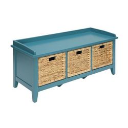 Bench W/Storage Seating by Acme in Teal