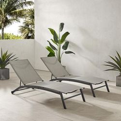 Weaver 2Pc Outdoor Sling Chaise Lounge Set - Crosley KO70390MB-LG