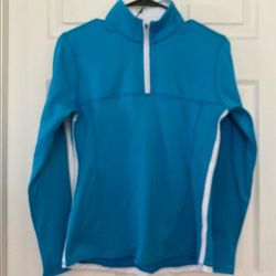Adidas Sweaters | Adidas Climawarm Golf 1/4 Zip Aqua Color Sweater | Color: Blue/White | Size: S