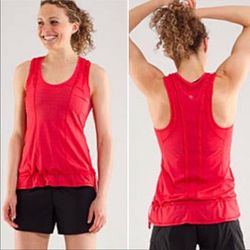 Lululemon Athletica Tops | Lululemon Mind Over Matter Red Ruffle Tank | Color: Red | Size: 6