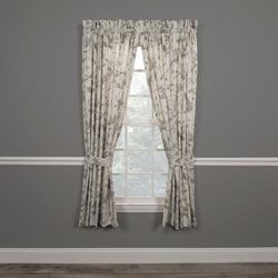 Wide Width Abigail Tailored Curtain Pair With Tiebacks by Abigail in Lilac (Size 82" W 84" L)