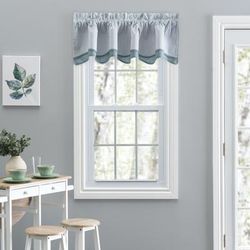 Plaza Stripe 2 Fabric Bradford Valance by Plaza Stripe in Blue