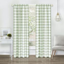 Wide Width Hunter Rod Pocket Window Curtain Panel by Achim Home Décor in Apple Green (Size 42" W 84" L)