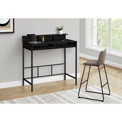 "Computer Desk / Home Office / Standing / Storage Shelves / 48"L / Work / Laptop / Metal / Laminate / Black / Contemporary / Modern - Monarch Specialties I 7700"