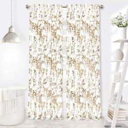 Wide Width Misty Back Tab Window Curtain Panel by Achim Home Décor in Hazelnut (Size 52" W 84" L)