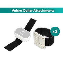 Velcro Collar Clips for Dog Link GPS Tracker, Pack of 3, One Size Fits All, White / Black