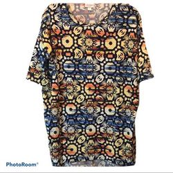 Lularoe Tops | Lularoe Irma High Low Tunic - Xxs | Color: Blue/Cream | Size: Xxs