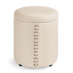 Micah Storage Ottoman - Marbled Bone - Grandin Road