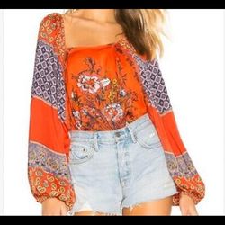 Free People Tops | Free People Boho Top | Color: Orange | Size: S